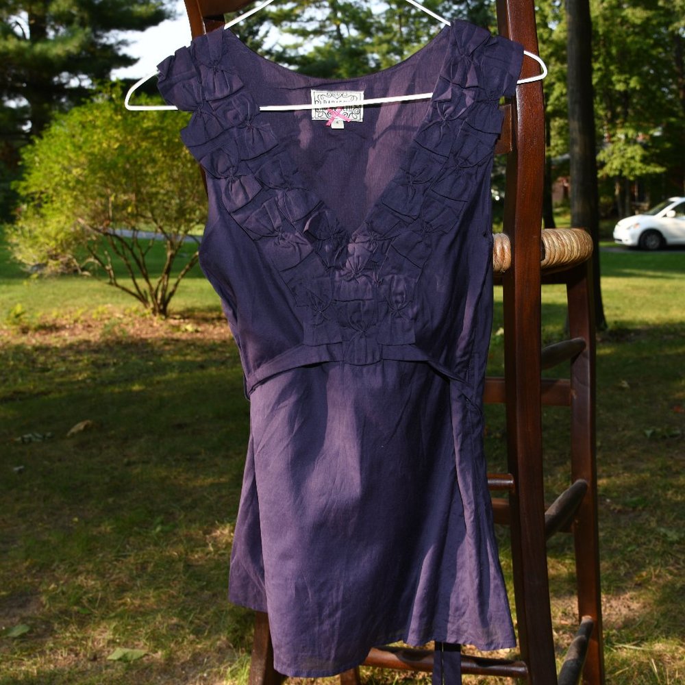 Anthropologie Baraschi Blue Belted Sleeveless Tee